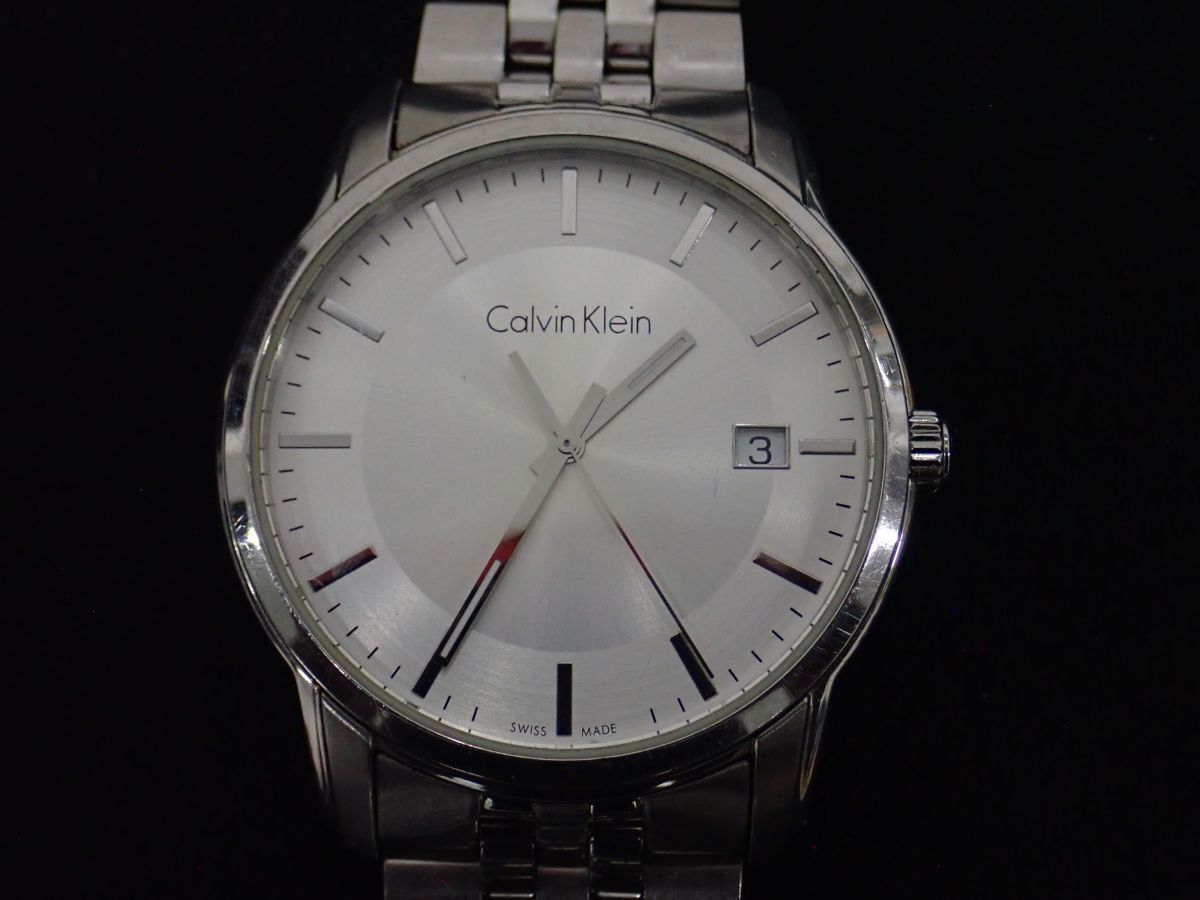 DA037-60-M?、跜alvin Klein カルバンクライン CK K55 311 メンズ クォーツ　デイト　メンズ腕時(shí)計(jì)　現(xiàn)狀品　レターパック