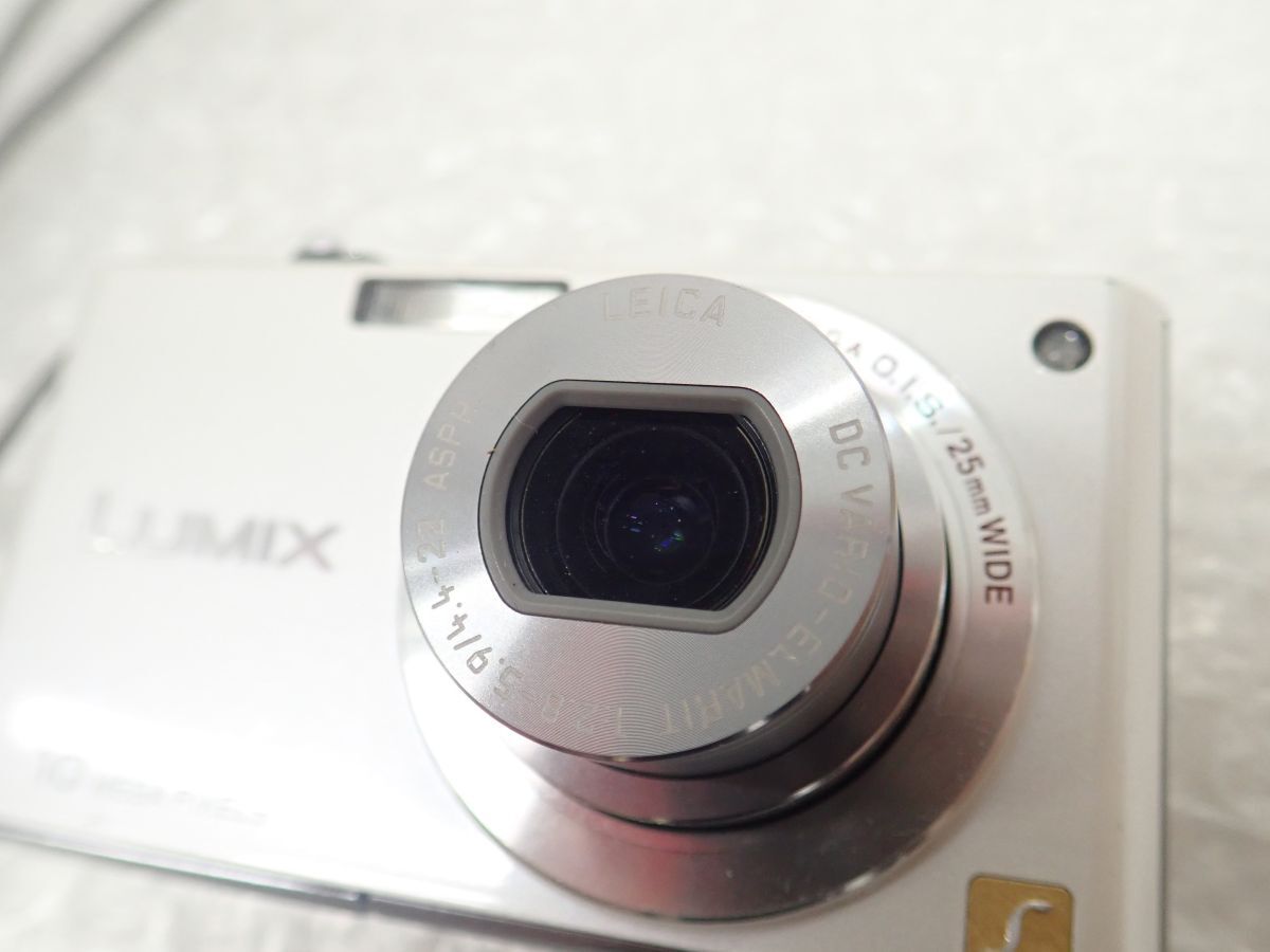 D447-60-M　稼働品　Panasonic パナソニック LUMIX　DMC-FX37 シェルホワイト　コンパクトデジタルカメラ/デジカメ　バッテリー?SDカード