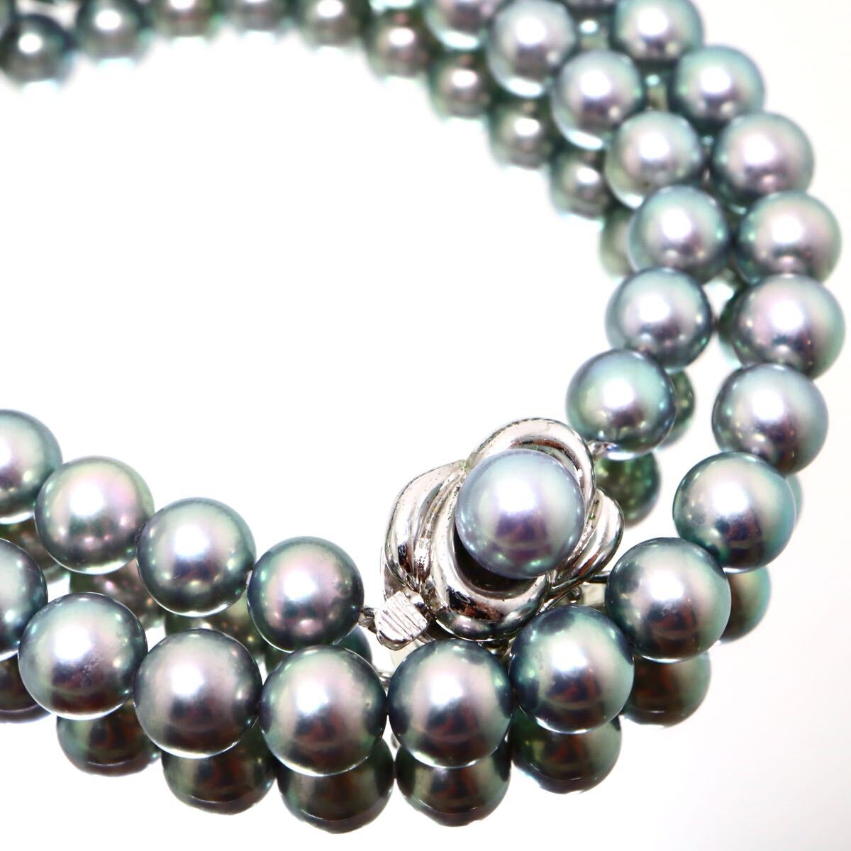 約6.5mm珠/TASAKI(田崎真珠)◆アコヤ本真珠ネックレス◆J 約28.4g 約40.0cm pearl パール necklace jewelry ブルー系 ラウンド EA2/EB0 W18