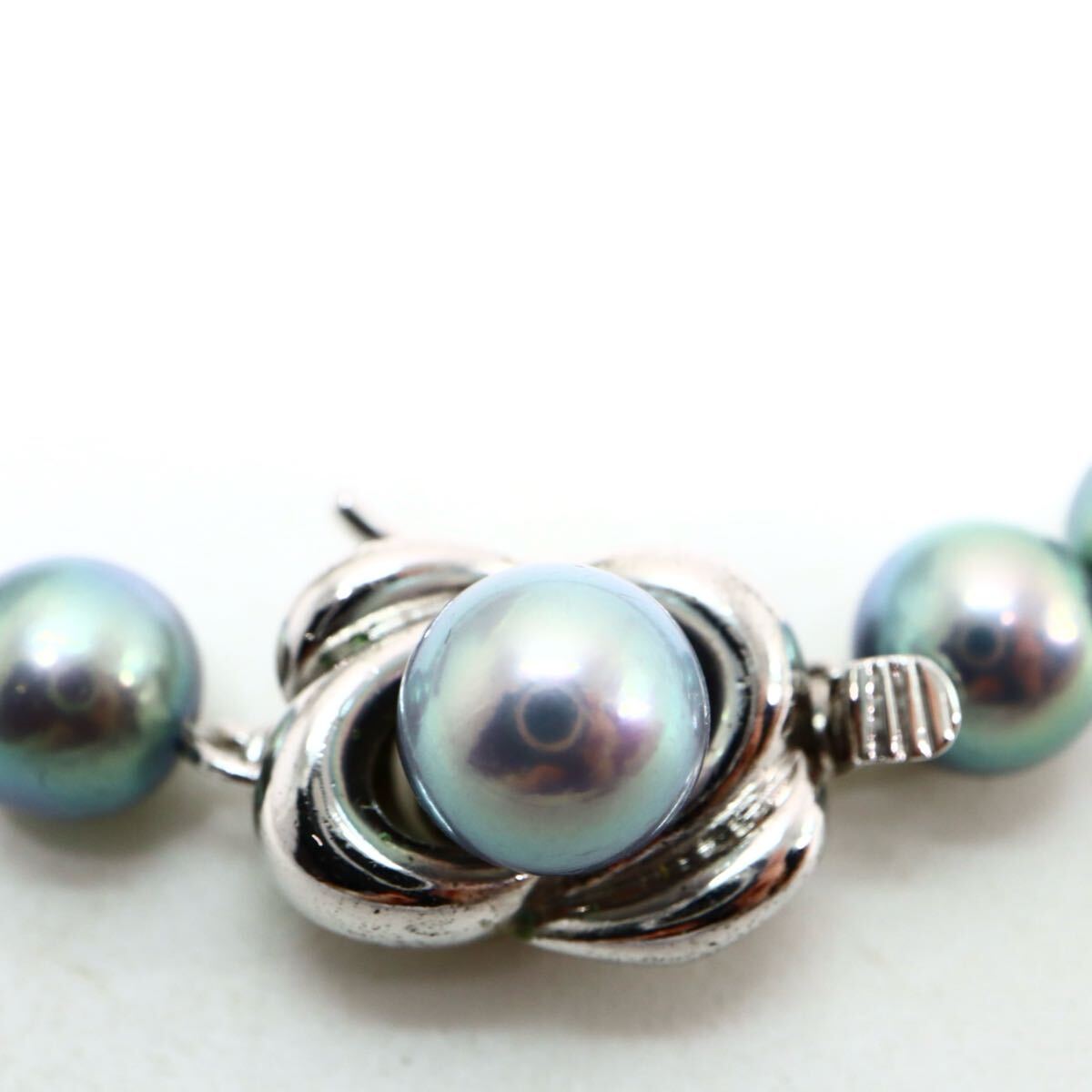 約6.5mm珠/TASAKI(田崎真珠)◆アコヤ本真珠ネックレス◆J 約28.4g 約40.0cm pearl パール necklace jewelry ブルー系 ラウンド EA2/EB0 W18