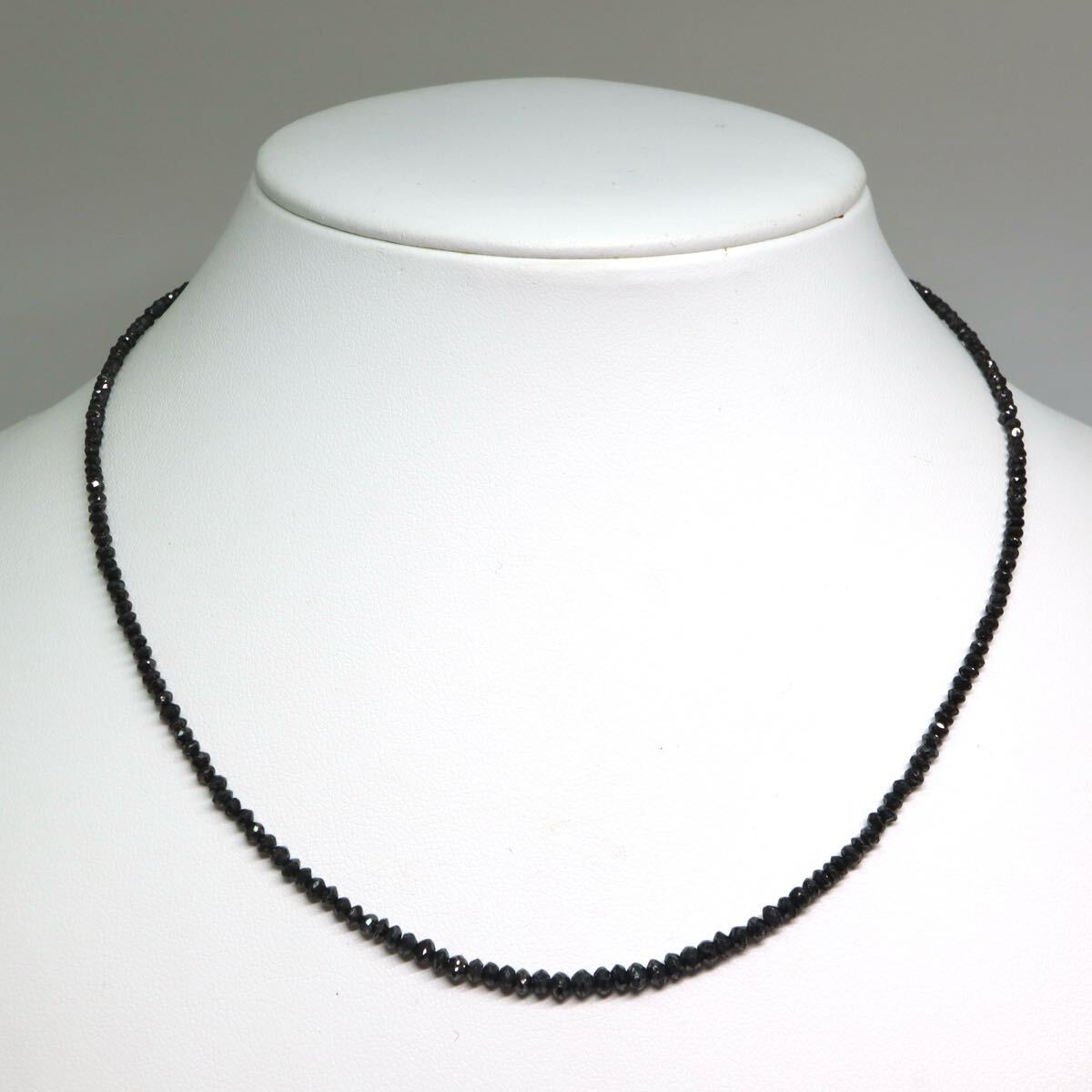 K18WG!!20.00ct!!◆天然ブラックダイヤモンドネックレス◆U 約4.9g 約42+5cm diamond necklace jewelry レディース DH0/EA0 W24