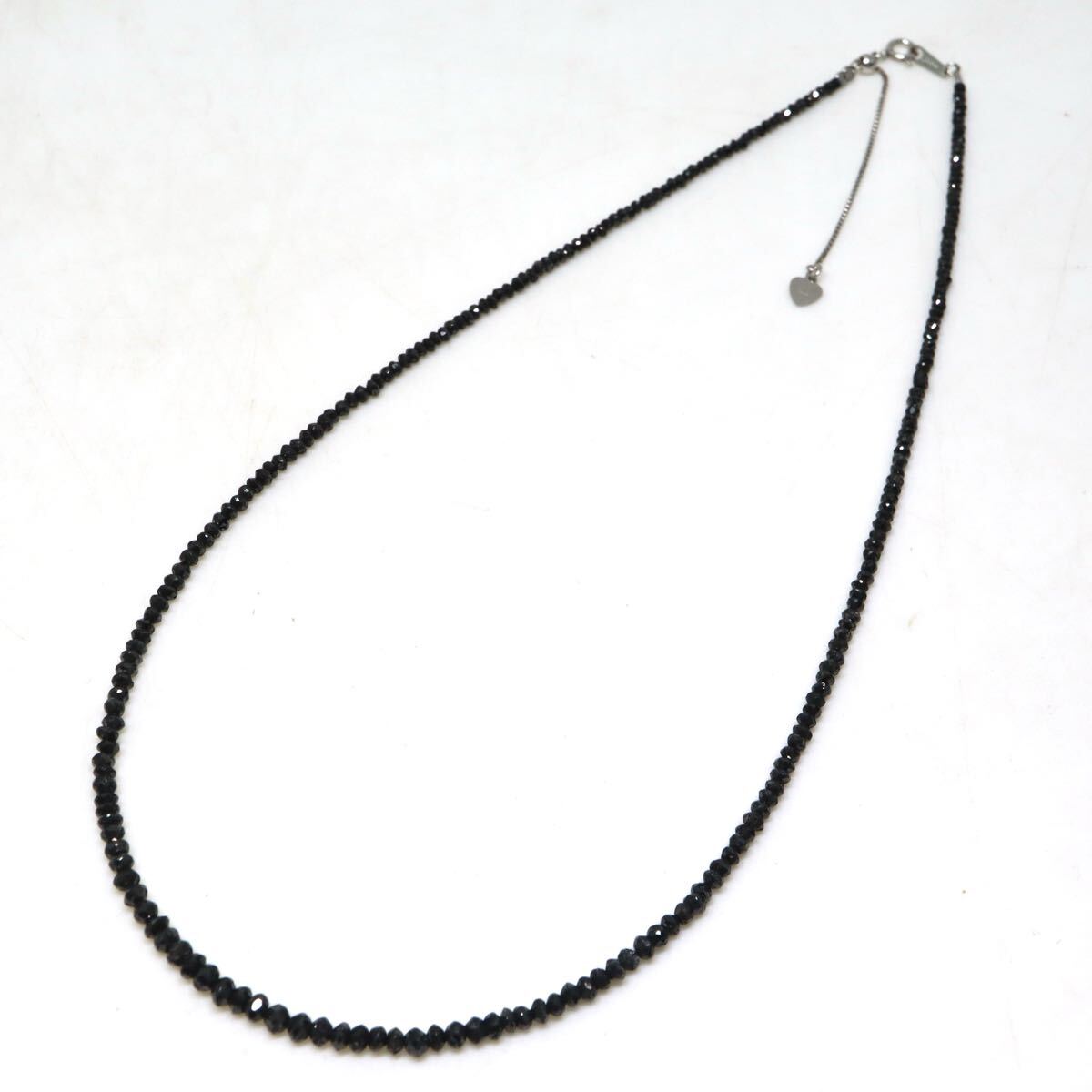 K18WG!!20.00ct!!◆天然ブラックダイヤモンドネックレス◆U 約4.9g 約42+5cm diamond necklace jewelry レディース DH0/EA0 W24