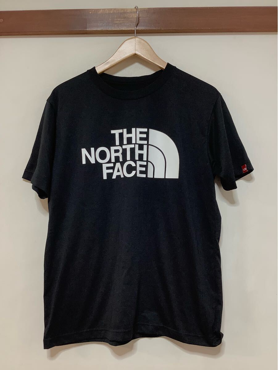 つ1659 THE NORTH FACE ノースフェイス ロゴプリント 半袖Tシャツ L ブラック NT32133 ドライ 速干 カラードームT 