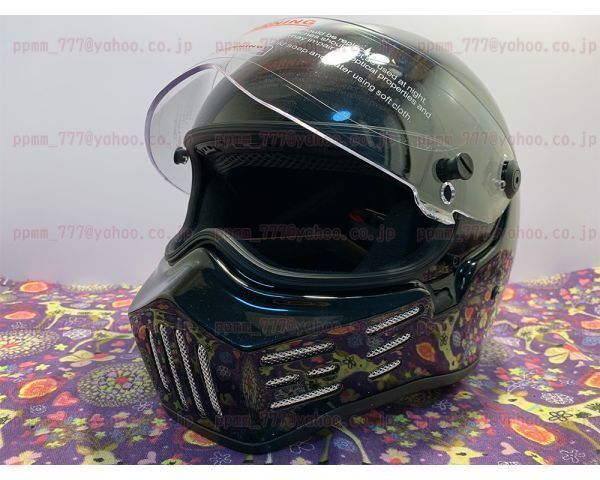 1★新品?日本未発売M309シンプソン13風(fēng)仕様ATV-8ガラス繊維フルフェイスブラックオンロードCRGヘルメット☆?サイズM黒