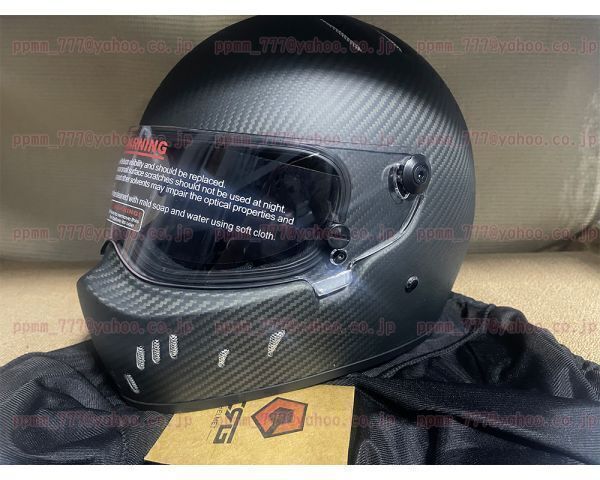 1★新品?超軽量日本未発売風(fēng)バンディット9シンプソン仕様ATV-2ファイバーグラスフルフェイスCRGヘルメット☆マットブラック?S炭素繊維