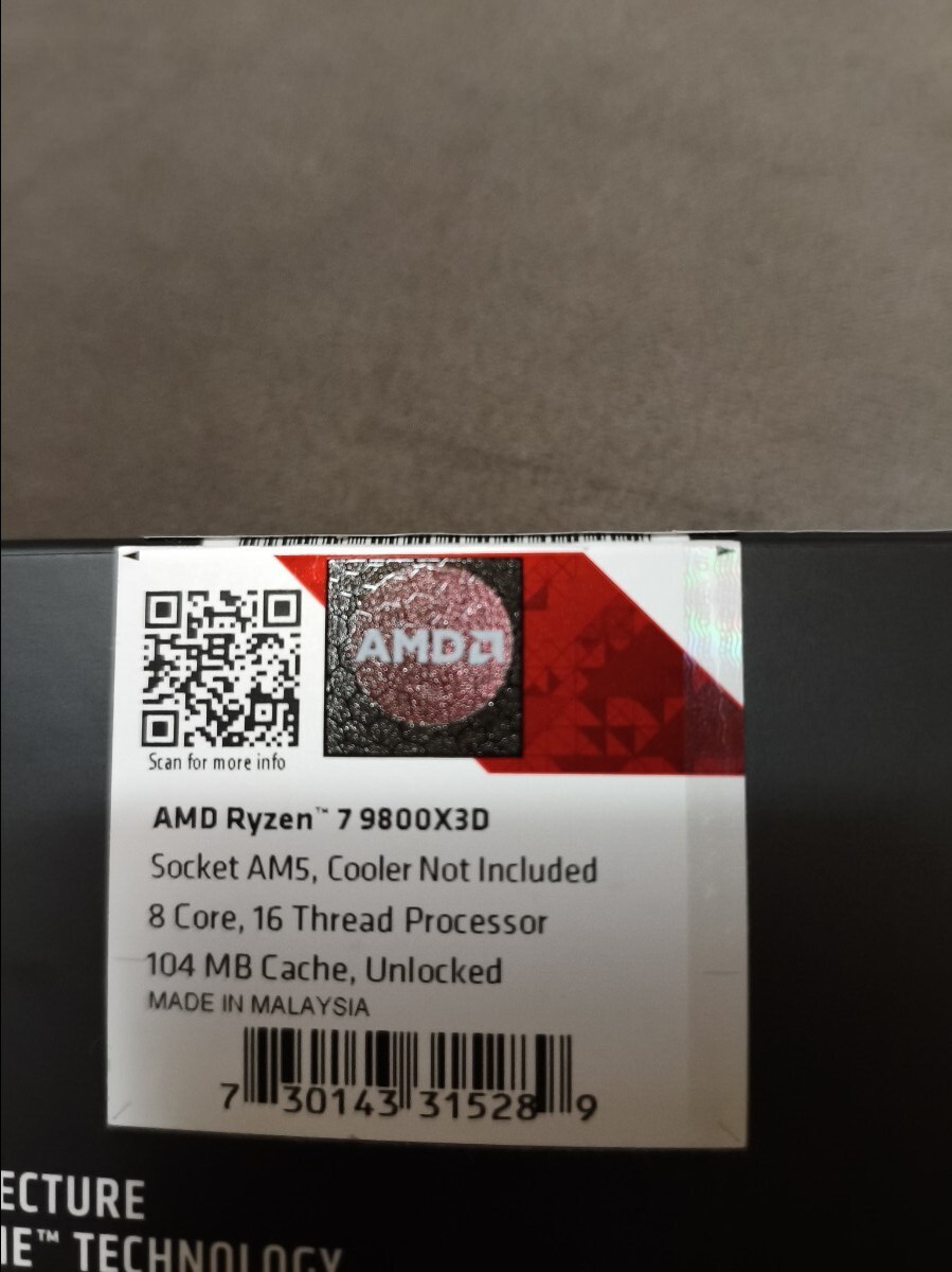 AMD Ryzen 7 9800X3D　正常動作