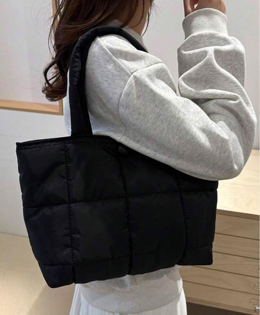 【新品】　可愛い　大人　キルティング　ダウン　トートバッグ　ハンドバッグ_画像4