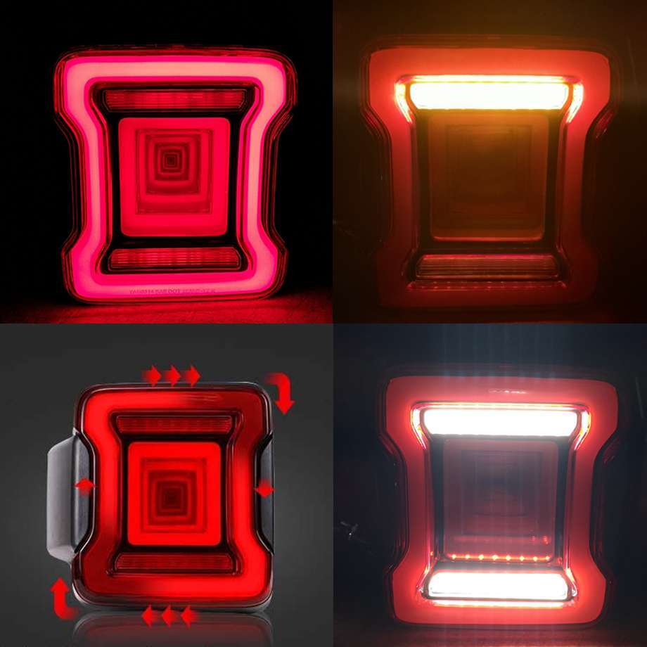 18y- ジープ ラングラー JL | LEDテールランプ レッド アンバーシグナル ホワイトバックランプ シーケンシャルウインカー