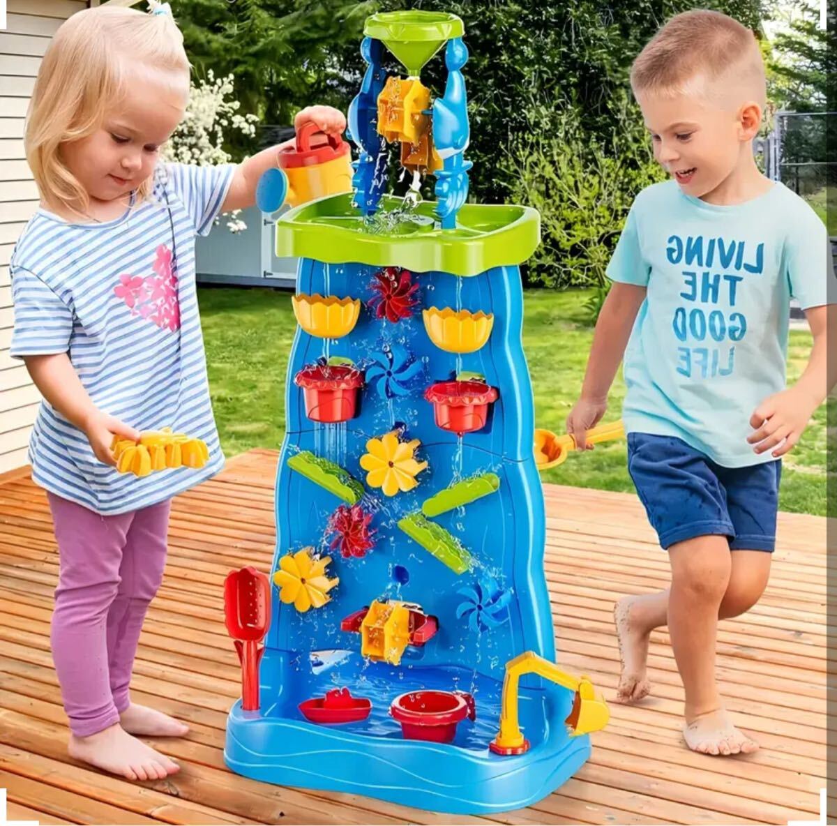 ウォーターテーブル　両面　縦長　サンドテーブル 子供用　屋外玩具　夏の玩具