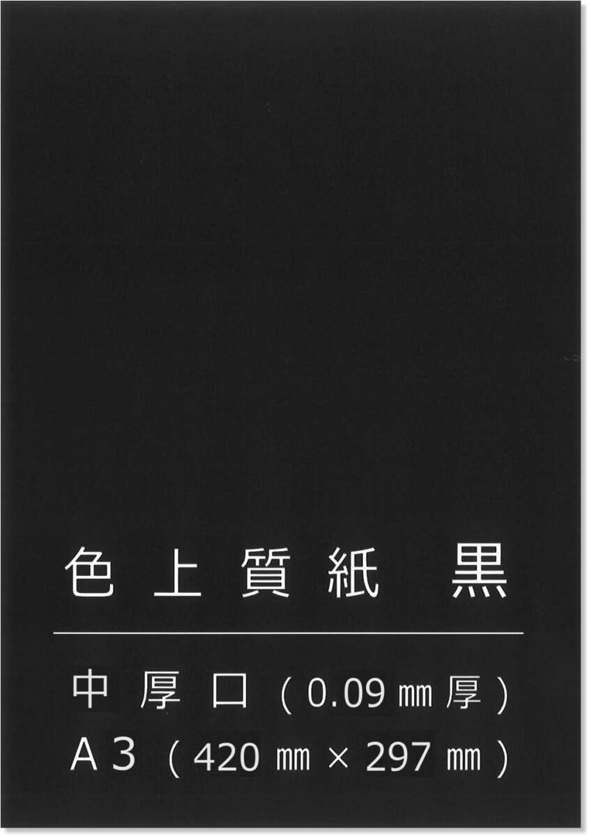 ペーパーエントランス 色上質(zhì)紙 黒 中厚口 A3 50枚　2/1