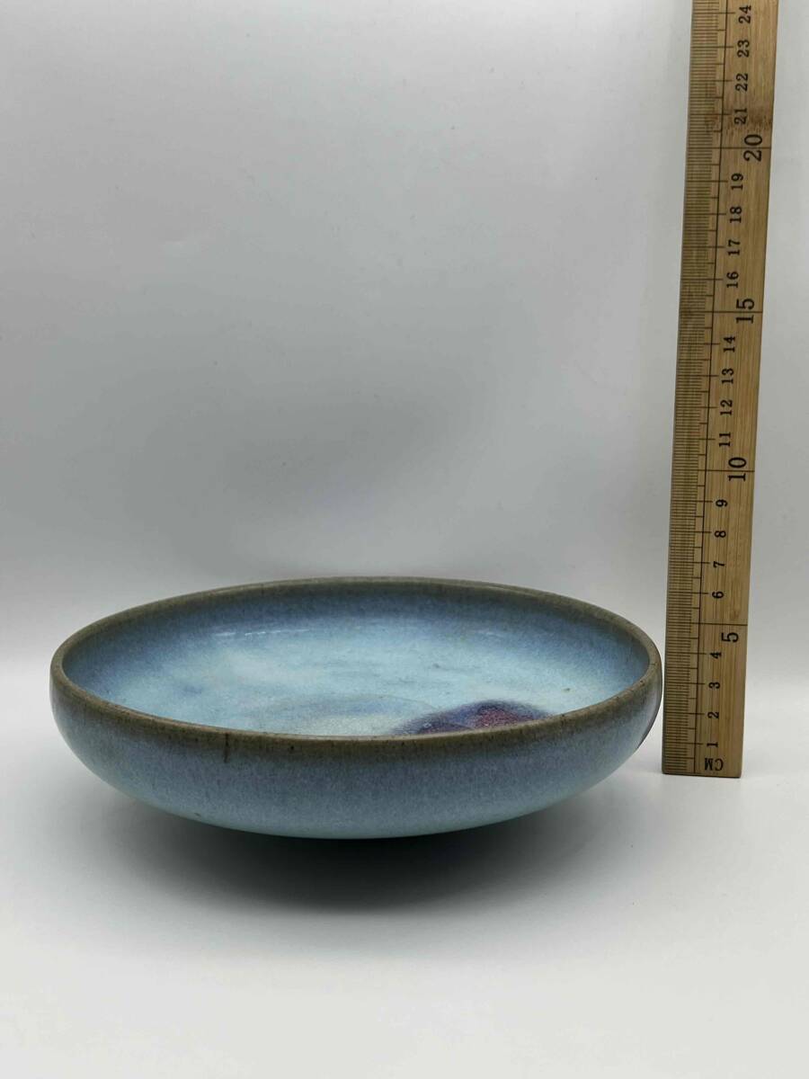  Song времена селадон . обжиг в печи синий .. фиолетовый .. запись [ старый дом поставка со склада ] обжиг в печи менять .. песок тарелка селадон название товар редкий товар Tang предмет старый . предмет времена предмет China старый изобразительное искусство антиквариат товар (E-93)