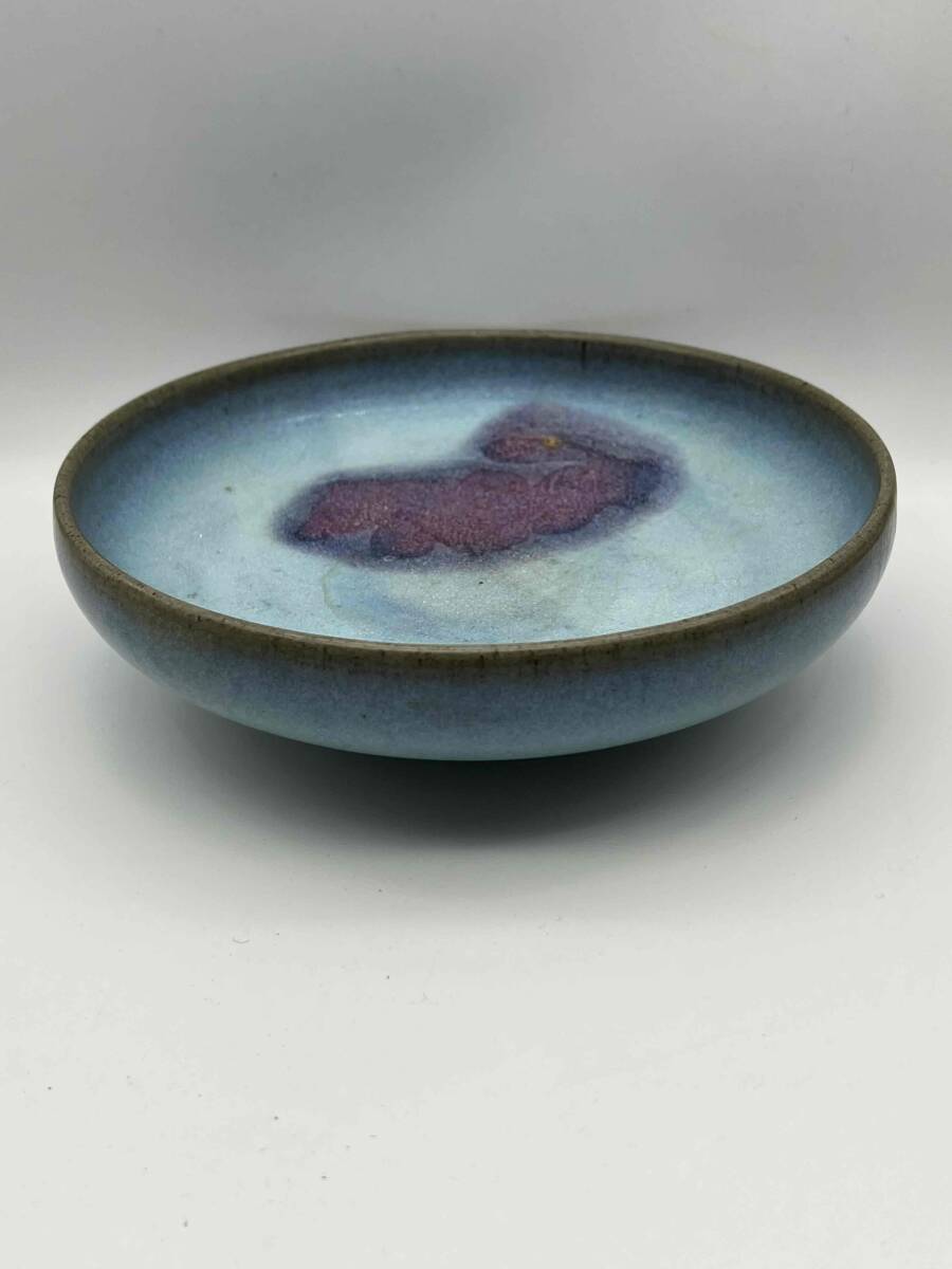  Song времена селадон . обжиг в печи синий .. фиолетовый .. запись [ старый дом поставка со склада ] обжиг в печи менять .. песок тарелка селадон название товар редкий товар Tang предмет старый . предмет времена предмет China старый изобразительное искусство антиквариат товар (E-93)