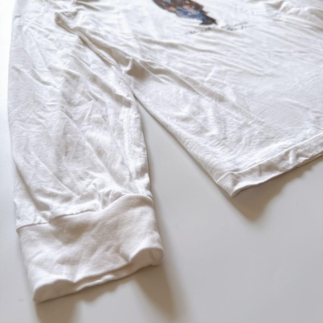 POLO RALPH LAUREN ポロラルフローレン 長袖Tシャツ ロンT カットソー POLO BEAR ポロベア ウエスタンベア プリント ホワイト 白 L XL相当