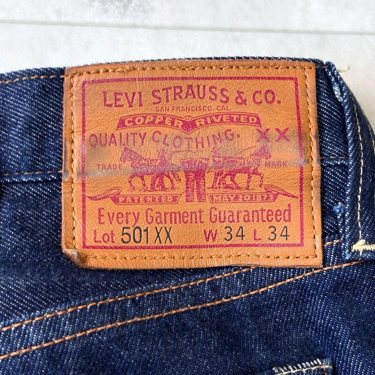 【超希少 W34】リーバイス ビンテージ クロージング Levi's 501XX 37モデル 1937 BIGE 日本制 シンチバック 濃紺 LVC デニムパンツ 赤耳