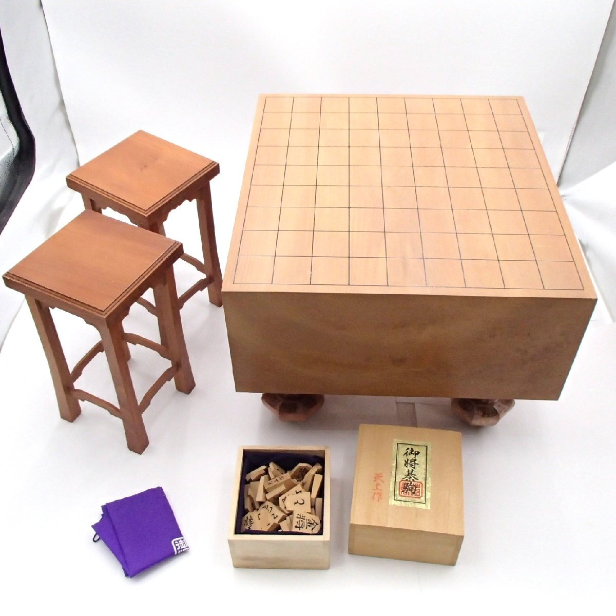 ☆將棋盤 天上作 / 將棋駒 將棋臺付 / 重量 約9.74㎏ / 將棋 工蕓品 骨董 工蕓☆SK