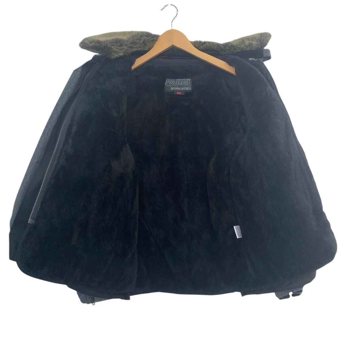 【美品】 POWERAGE パワーエイジ PJ-20201 FURライダース ジャケット グレー系 WMサイズ 20268-100