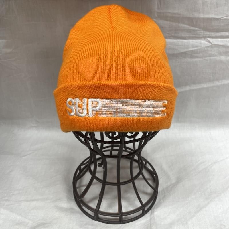 シュプリーム 23SS モーションロゴビーニー Motion Logo Beanie オレンジ ストリート アクリル -