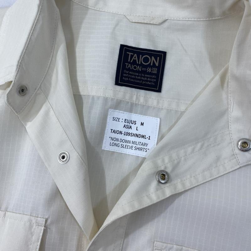 タイオン TAION-109SHNDML-1 ノンダウン ミリタリー ロングスリーブシャツ オフホワイト US:M / ASIA:L L