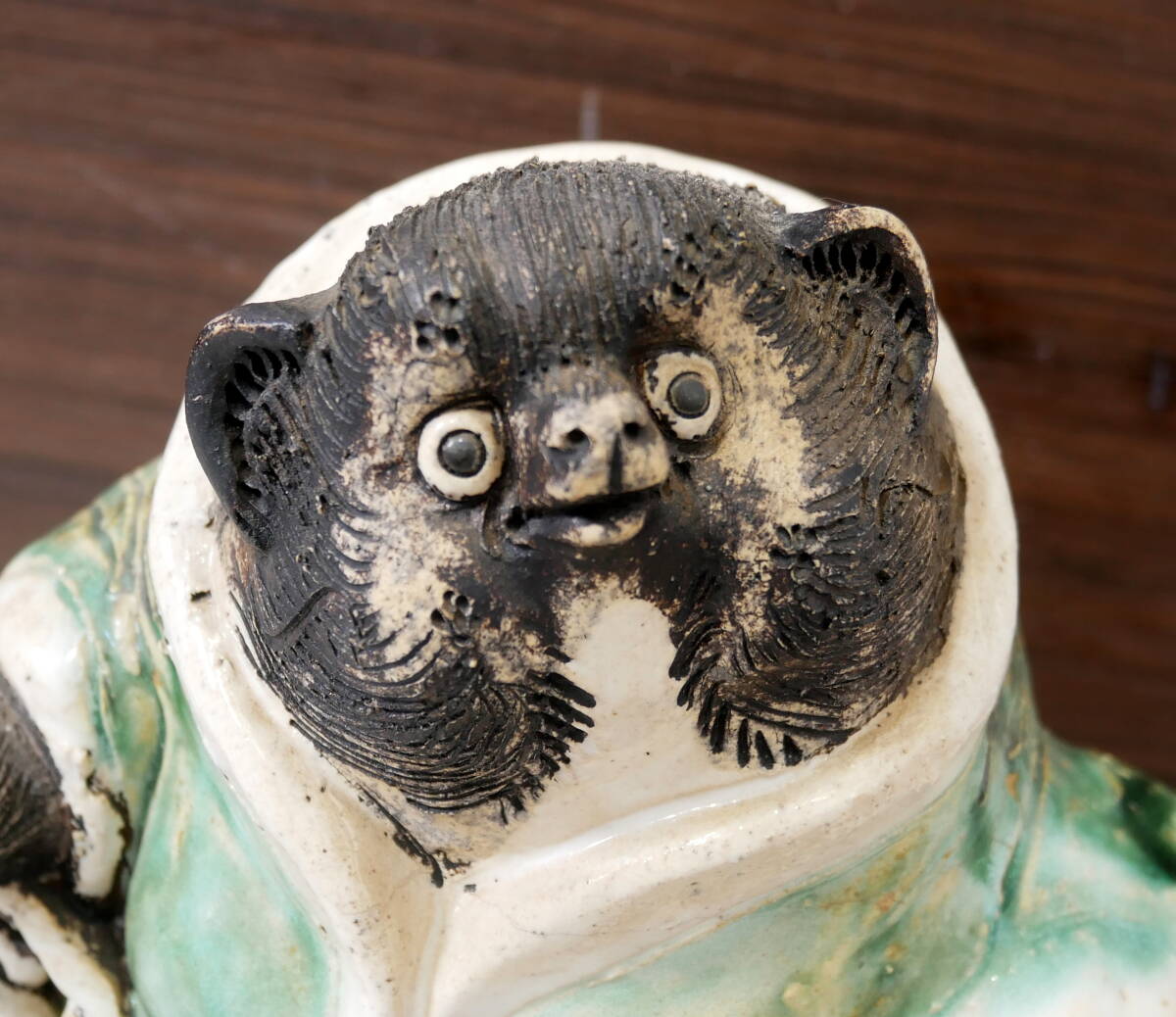 常滑窯作 たぬき タヌキ 狸 置物 オブジェ 縁起物 △(R706-H190) たぬき 狸 タヌキ タコ 置物 オブジェ 縁起物
