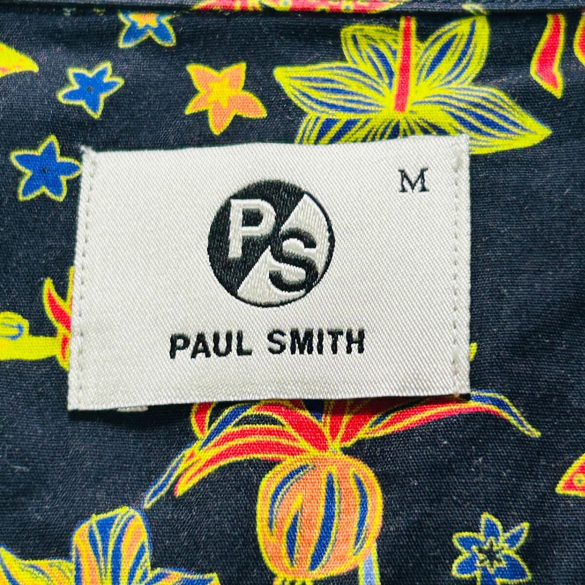 極美品★Paul Smith ポールスミス 総柄 ボタンダウン シャツ 花柄 開襟 アロハ ハワイアン BD メンズ 春夏トップス 希少 マルチカラー レア