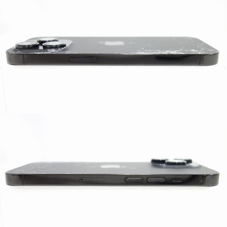 ジャンク iPhone 14 Pro 128GB ブラック 利用制限なし 背面割れ