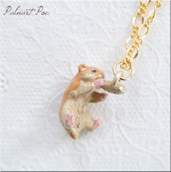 食いしん坊ハムスター ネックレス ペンダント アクセサリー パルナートポック 送料無料 ブラフシューペリア ハムスター_画像3
