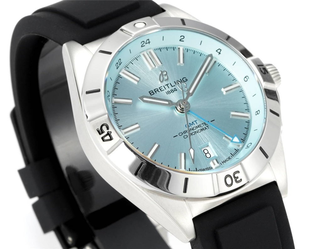 BREITLING ブライトリング Chronomat Automatic GMT 40 腕時(shí)計(jì) ウォッチ メンズ 紳士用 青系 ブラックベルト P32398101C1S1