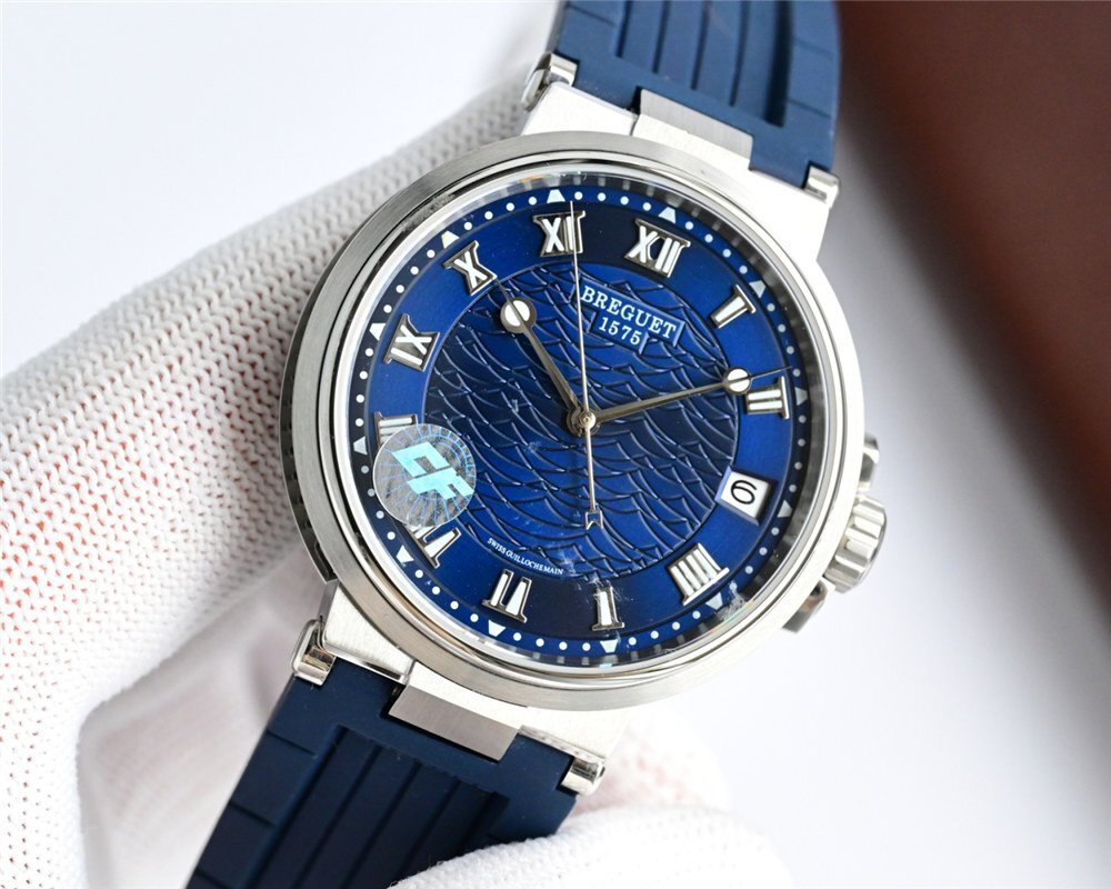 BREGUET Breguet морской наручные часы голубой мужские наручные часы 5517BB самозаводящиеся часы оттенок голубого высококлассный 