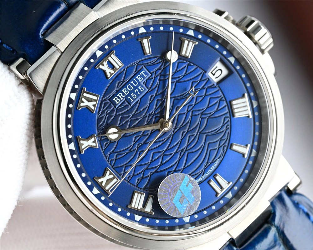 BREGUET Breguet морской наручные часы голубой мужские наручные часы 5517BB самозаводящиеся часы оттенок голубого редкий 