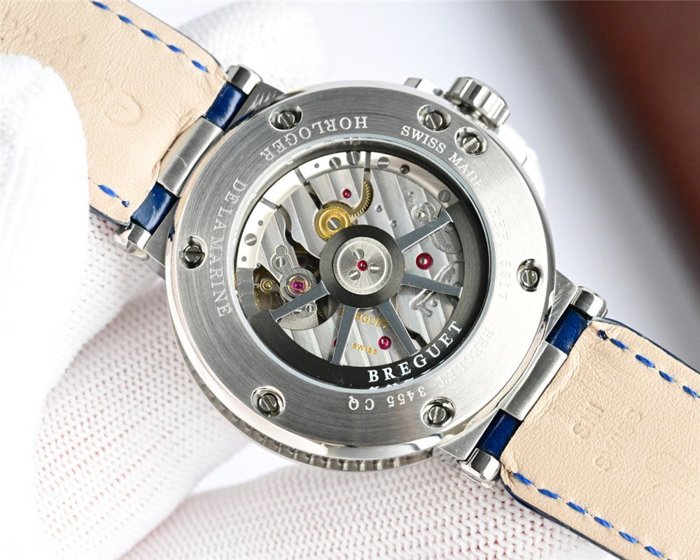 BREGUET Breguet морской наручные часы голубой мужские наручные часы 5517BB самозаводящиеся часы оттенок голубого редкий 
