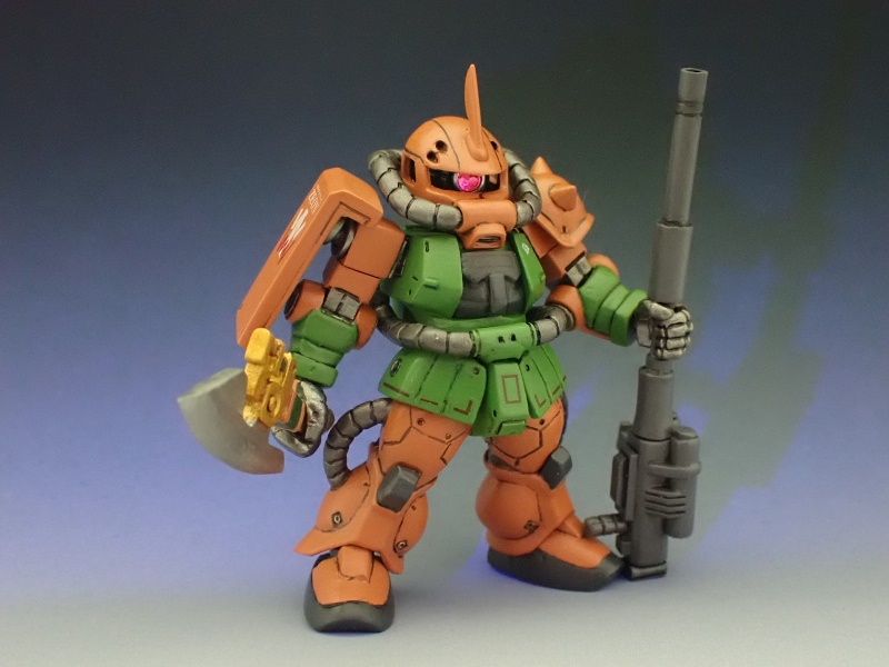 ガンダムコンバージ ガルマ 高機動型ザク 改造 リペイント FW GUNDAM CONVERGE ガンダムコンバージ MS-06FS ガルマ専用ザク