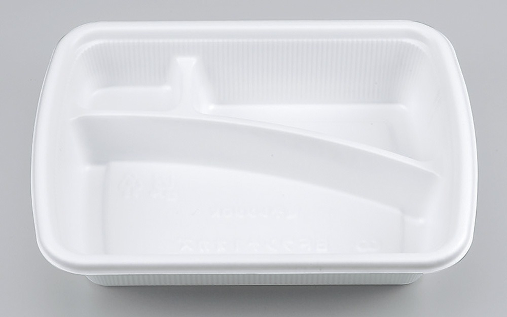 【蓋付き】使い捨て弁当箱 BFランチ1 オカズ(ホワイト) 【本体50枚・蓋50枚セット】 シーピー化成 業務用 スーパー_画像1