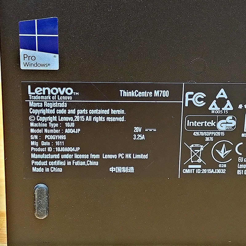 【ジャンク】Lenovo ThinkCentre M700 Tiny Core i5-6500T 8GB 小型PC ミニPC VESAマウントブラケット付き No.8