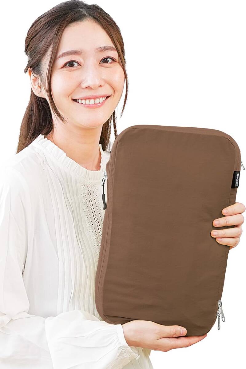 コペルタ 旅行用圧縮袋 圧縮ポーチ 可愛(ài)いくすみカラー 【強(qiáng)力ポリエステル採(cǎi)用 便利グッズ YKK採(cǎi)用】 旅行 圧縮袋 (ブラウン