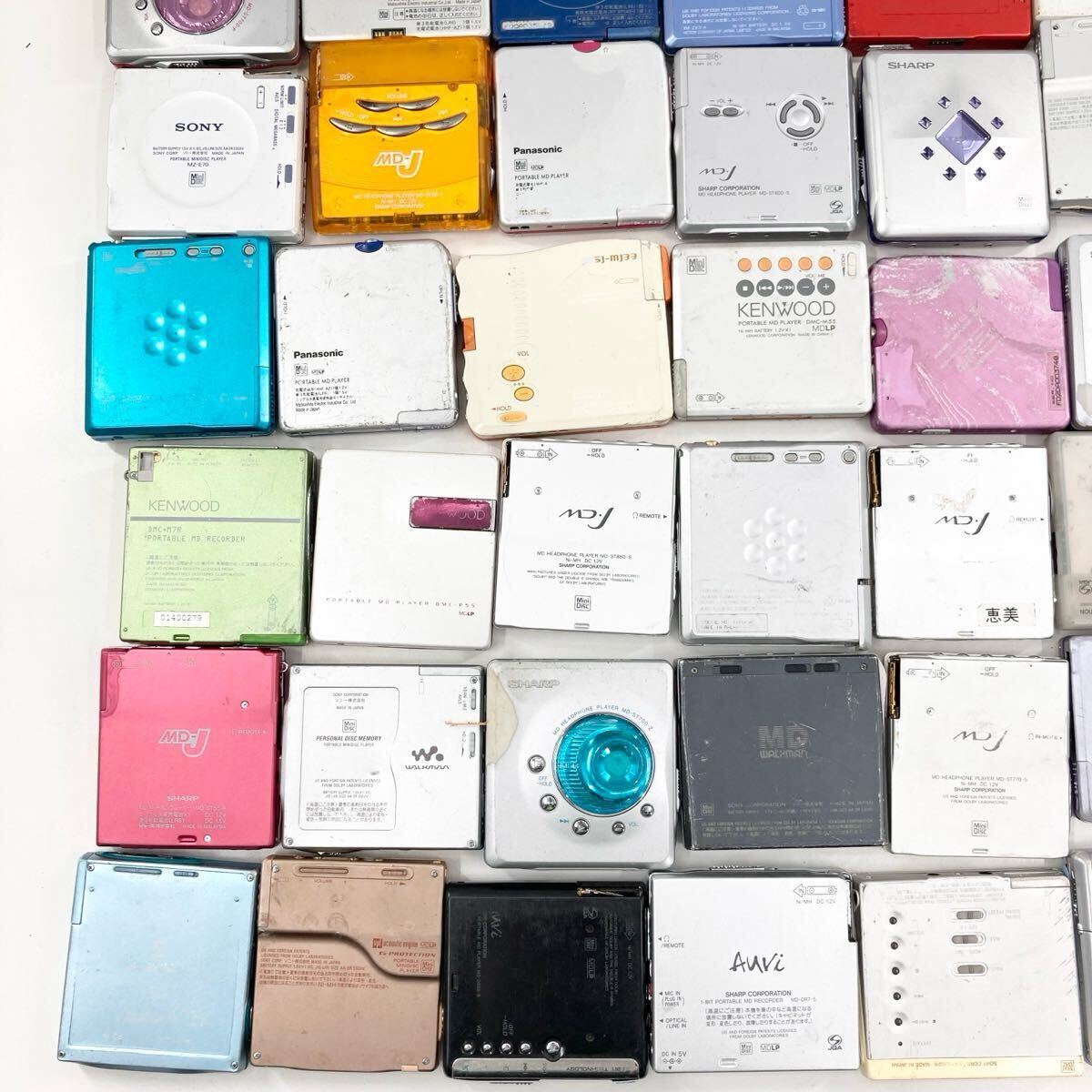 大量まとめ売り MDウォークマン 42臺セット SONY SHARP 他多數(shù) ジャンク 現(xiàn)狀渡し 修理用 コレクション?部品取りに