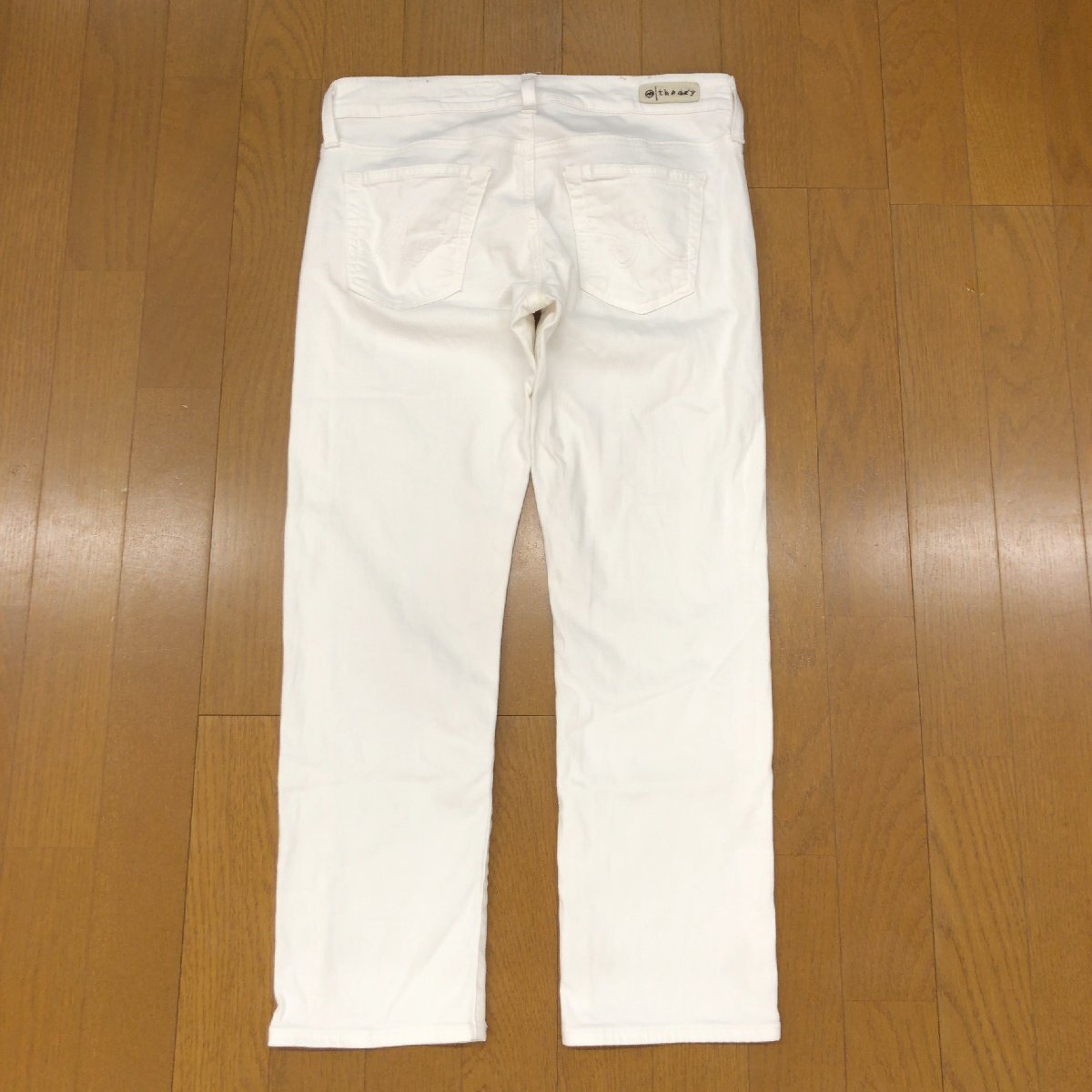 USA製 AG×Theory エージー セオリー Tomboy Crop ストレッチ ストレート カラーデニム パンツ 26 w74 白 ホワイト 白パン ジーンズ 女性用_画像2