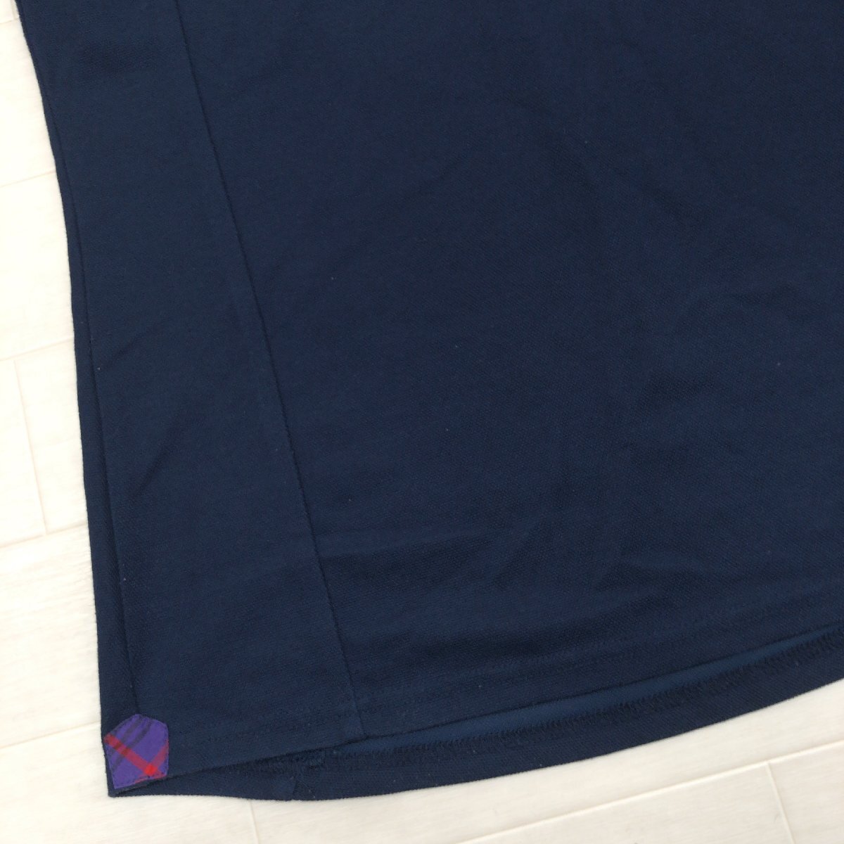 MUNSINGWEAR マンシングウェア 吸水速干 ドライ コットン ゴルフシャツ M 濃紺 ネイビー 日本制 ポロシャツ 半袖 ロゴ刺繍 レディース