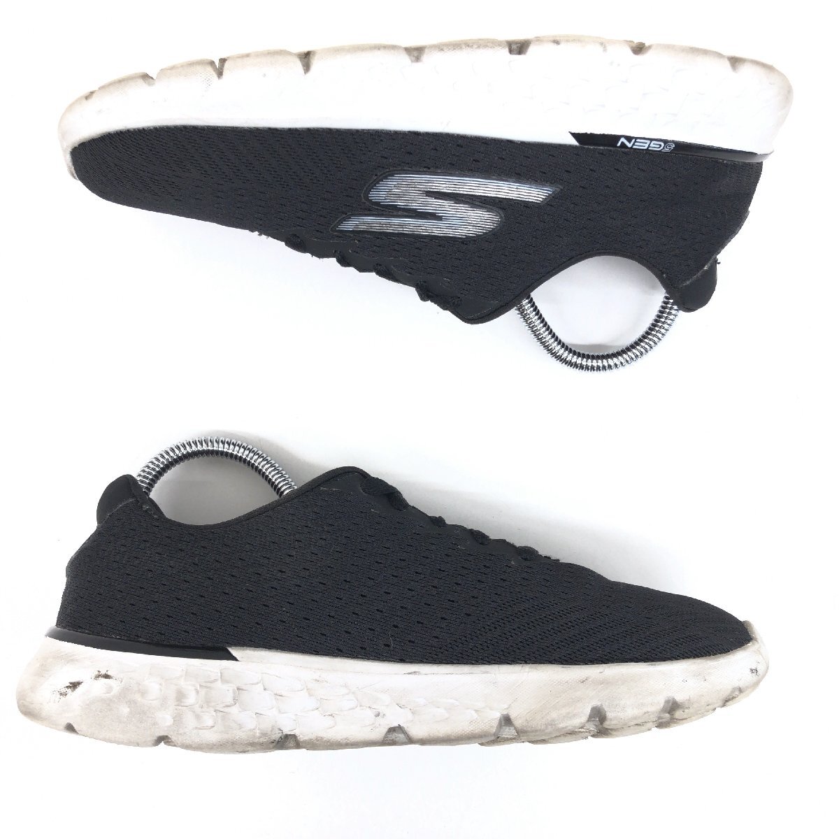 ●SKECHERS スケッチャーズ ゴーラン400 ニット ランニングシューズ 22.5cm 黒 ブラック スニーカー ジョギング トレーニング ジム 女性用