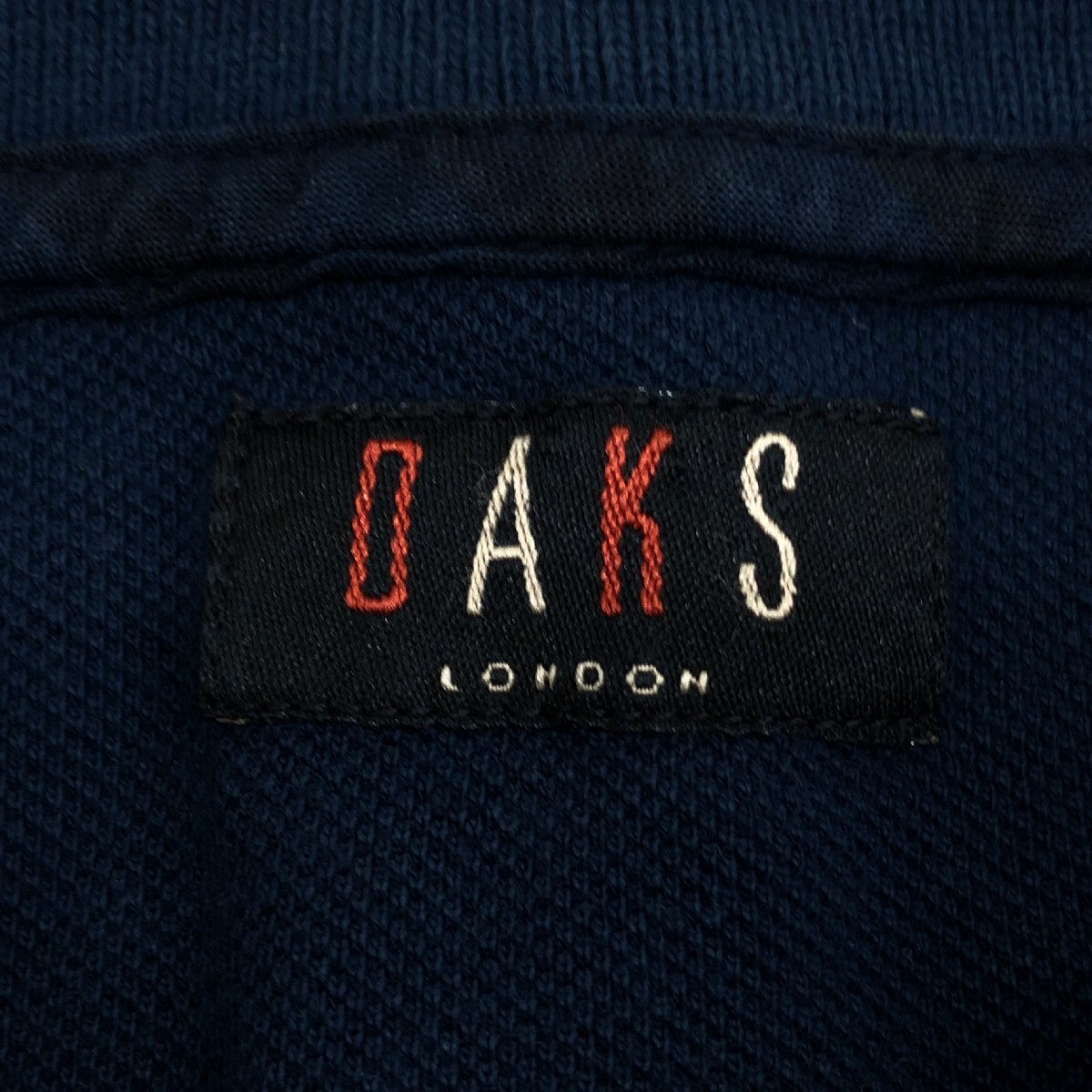 DAKS ダックス ロゴワッペン コットン 鹿の子 ポロシャツ L 濃紺 ネイビー 半袖 カノコ カジュアル ポルトガル 國內(nèi)正規(guī)品 メンズ 紳士