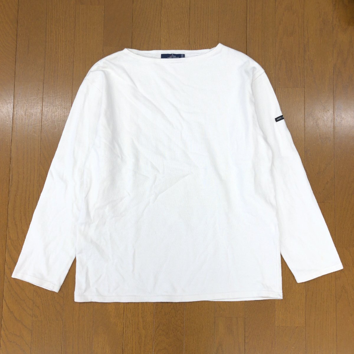 フランス制 SAINT JAMES セントジェームス 定価14,300円 定番 ウェッソン ボートネック バスクシャツ 5(M相當) 白 ホワイト 長袖 ロンT