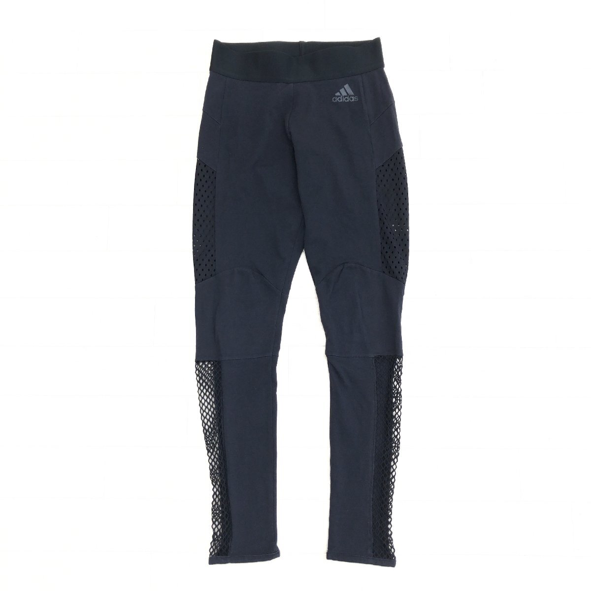 adidas アディダス 定価8,990円+稅 W AEROKNIT タイツ S 黒 ブラック メッシュ切替 ストレッチ レギンス パンツ スパッツ ジム レディース