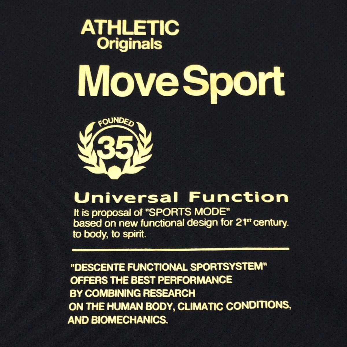 DESCENTE デサント ムーブスポーツ 吸水速干 ドライ トレーニングシャツ L 黒×金 ブラック ゴールド 半袖 Tシャツ Move Sport メンズ 紳士