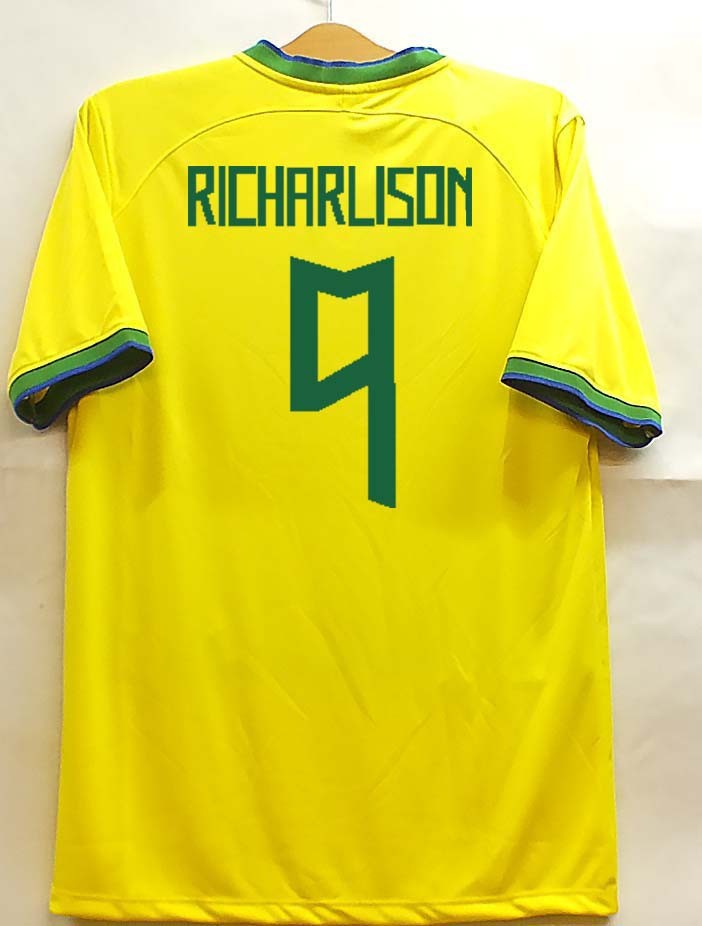 新品☆リチャーリソン☆ブラジル代表☆黃色9番M半袖☆リチャルリソン☆トッテナム☆エバートン