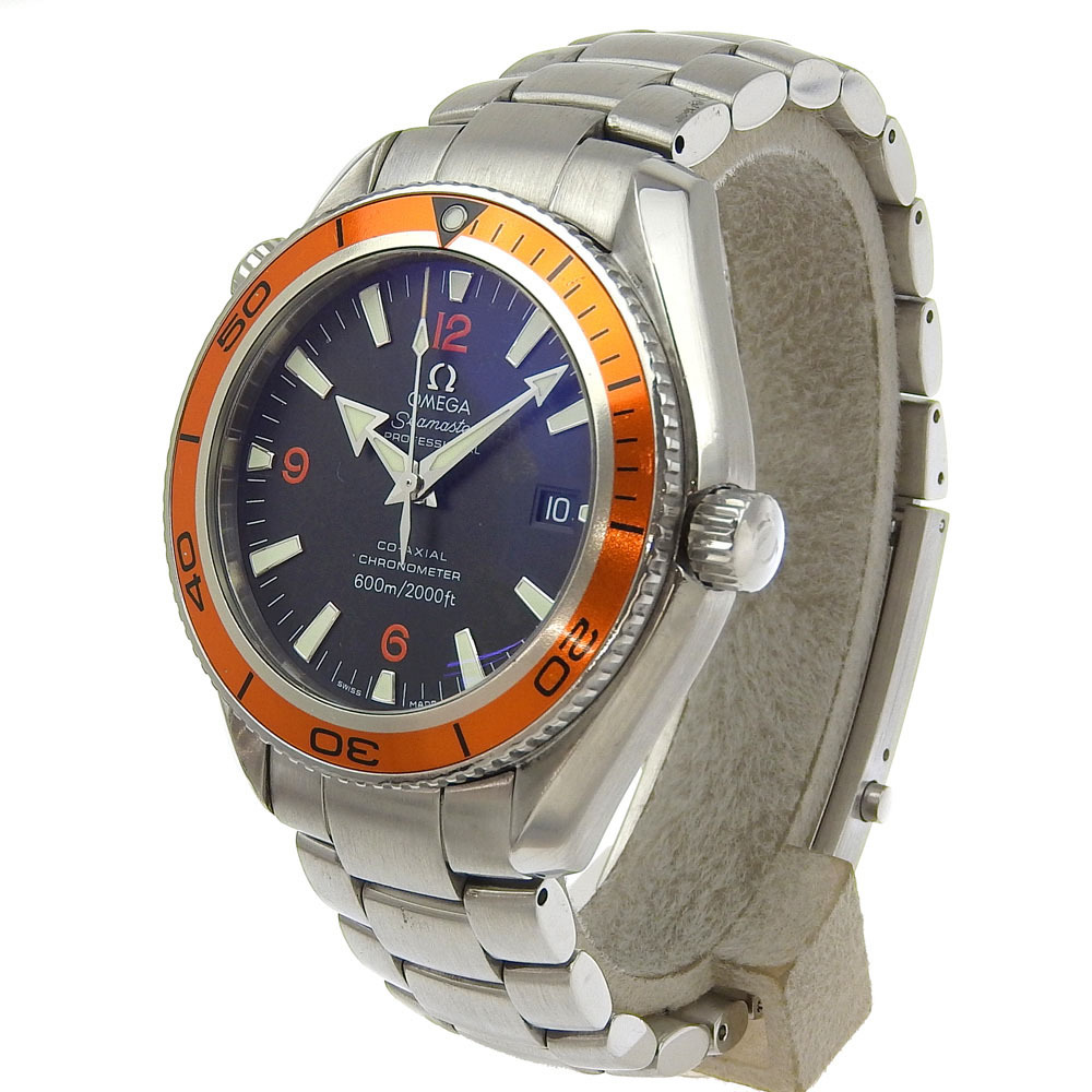 OMEGA オメガ シーマスター プラネットオーシャン 2208-50 腕時計 SS 自動巻き アナログ表示 メンズ 黒文字盤【I203124051】中古