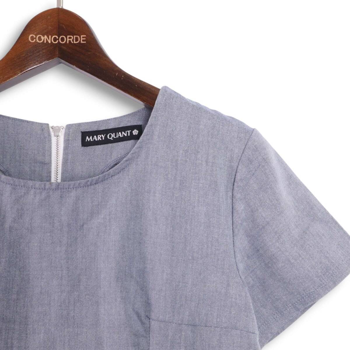 MARY QUANT マリークワント 春夏★ 半袖 デイジー 花柄 フラワー モチーフ 半袖 ワンピース Sz.M レディース_画像2