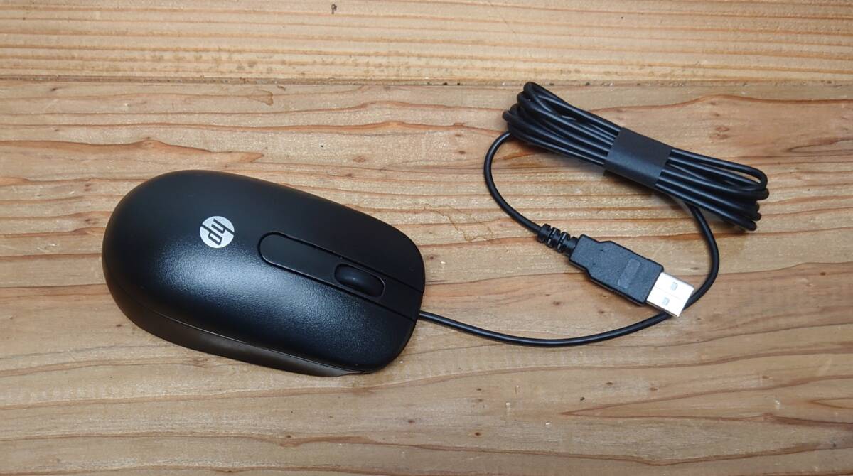 【新品・未使用】hp ヒューレットパッカード MODEL:MOFYUO USB 光学マウス ブラック 黒 ③ 一寸キズ有り_画像1