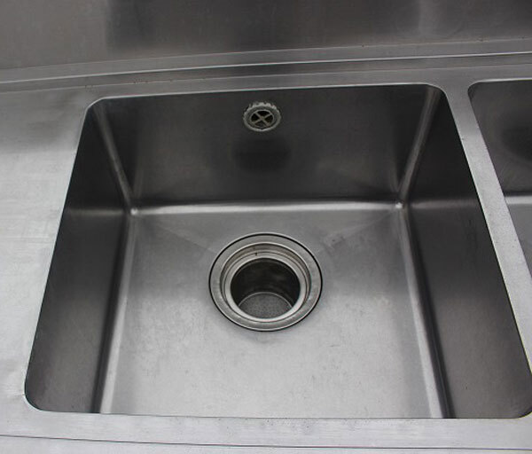 wz0570 ステンレス ソイルド 2槽 シンク 流し台 幅1825mm ダスト付き 中古 厨房 飲食店 業務用_画像6