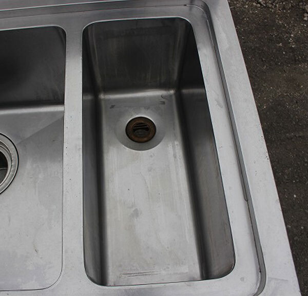 wz0570 ステンレス ソイルド 2槽 シンク 流し台 幅1825mm ダスト付き 中古 厨房 飲食店 業務用_画像5