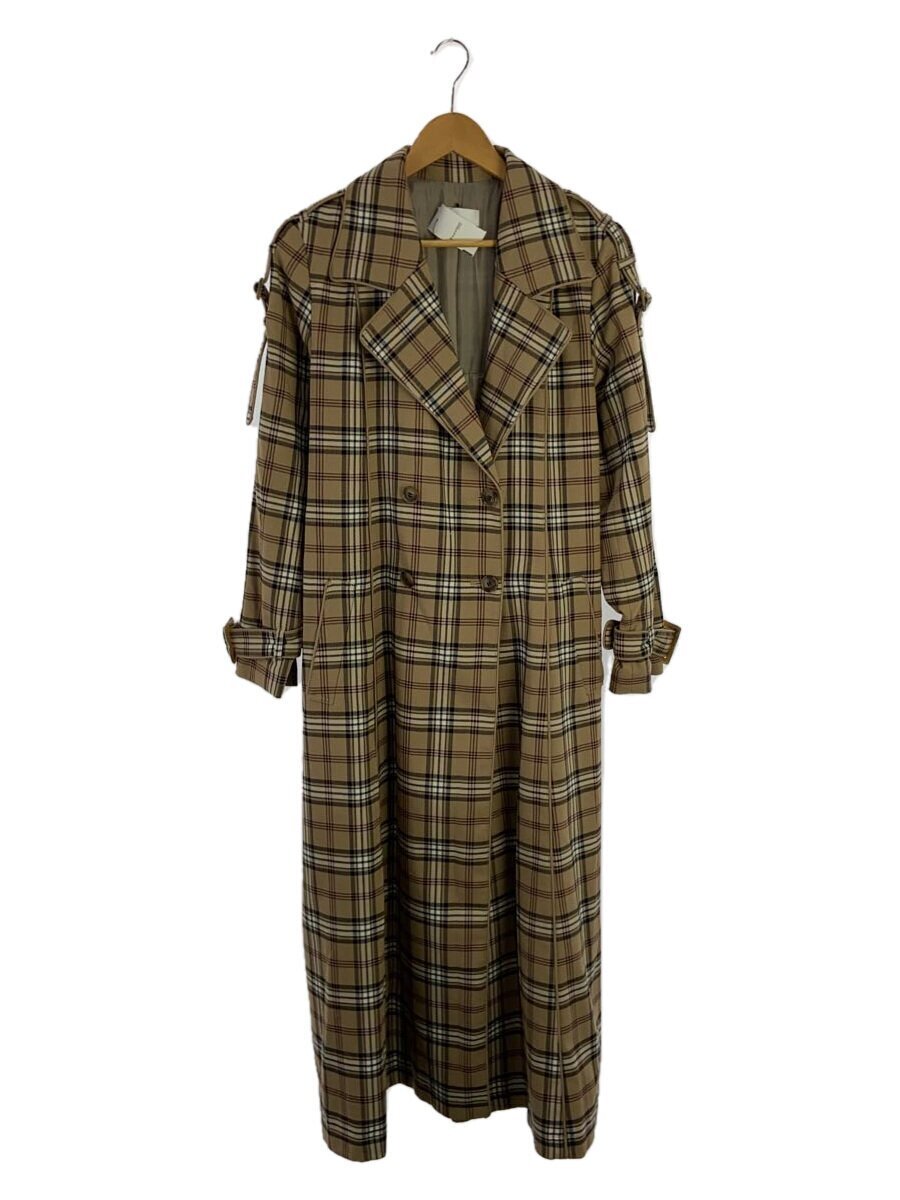 AMERI◆トレンチコート/M/ポリエステル/BEG/チェック/01920740550