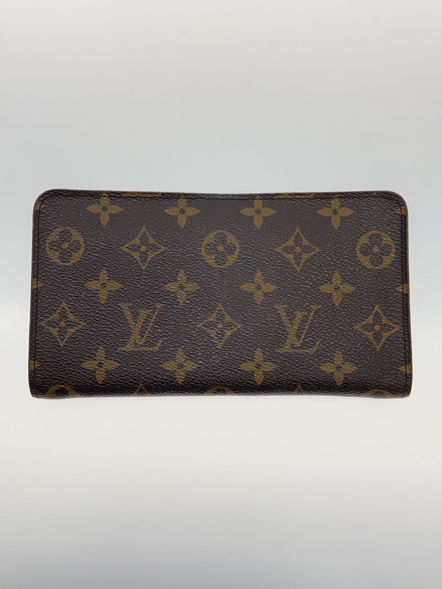 LOUIS VUITTON◆ポルト・モネ・ジップ_モノグラム・キャンバス_BRW/PVC/BRW/レディース